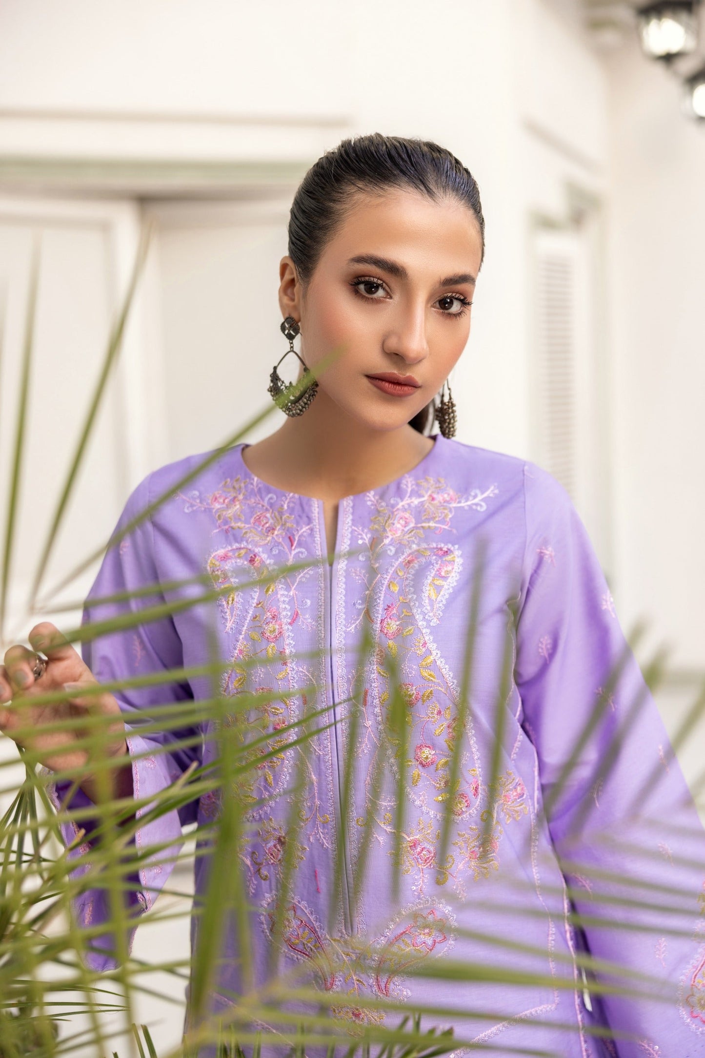 Lilac Sitari Embroidered Poplin Suit