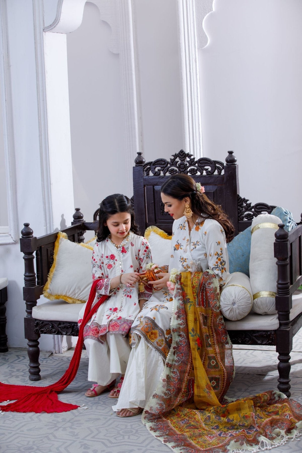 Girls Embroidered 3-Piece Luxury Pret Suit – Daughter (2-11 Years)