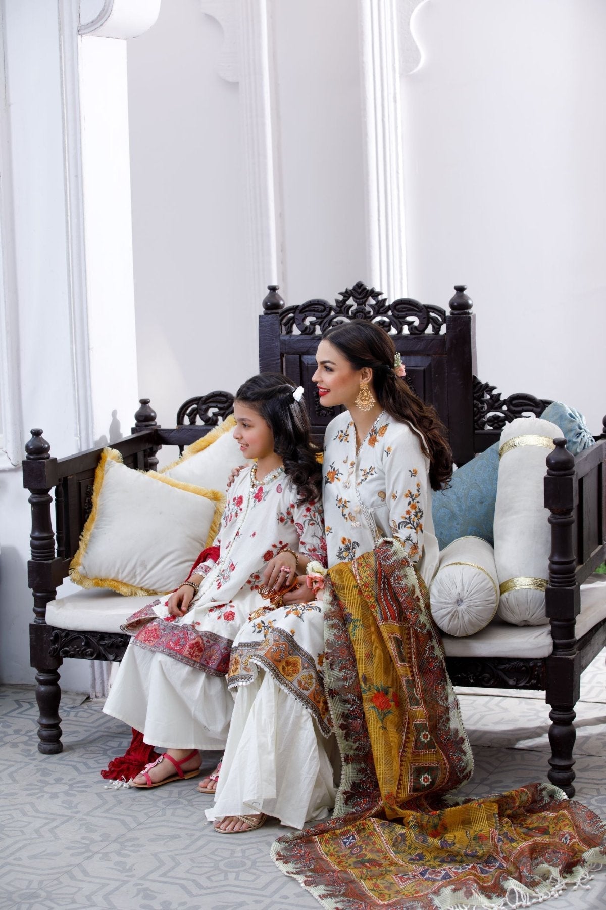 Girls Embroidered 3-Piece Luxury Pret Suit – Daughter (2-11 Years)