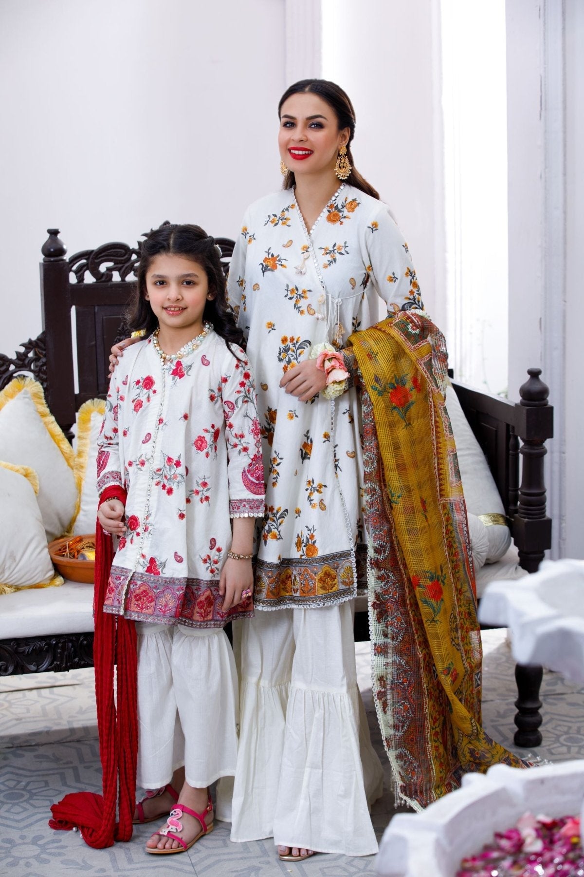 Girls Embroidered 3-Piece Luxury Pret Suit – Daughter (2-11 Years)