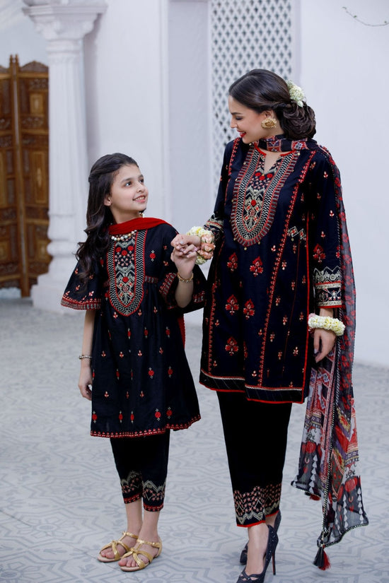Girls Cotton 3-Piece Luxury Pret Suit – Daughter (2-13 Years)