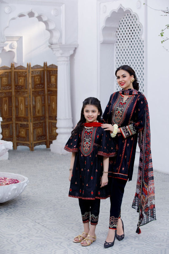 Girls Cotton 3-Piece Luxury Pret Suit – Daughter (2-13 Years)