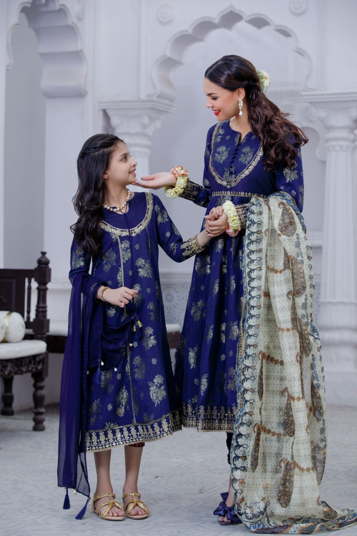 Girls Jacquard 3-Piece Luxury Pret Suit – Daughter (2-13 Years)