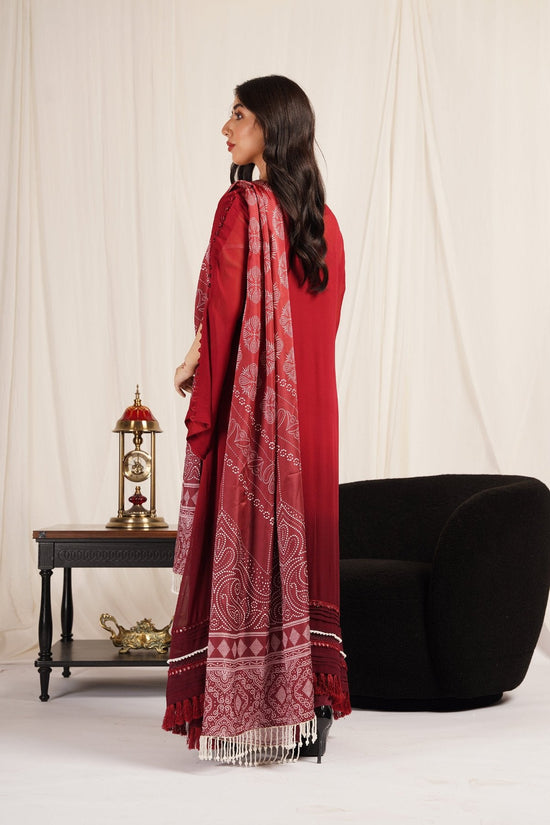 Red Chiffon 3-Piece Dress
