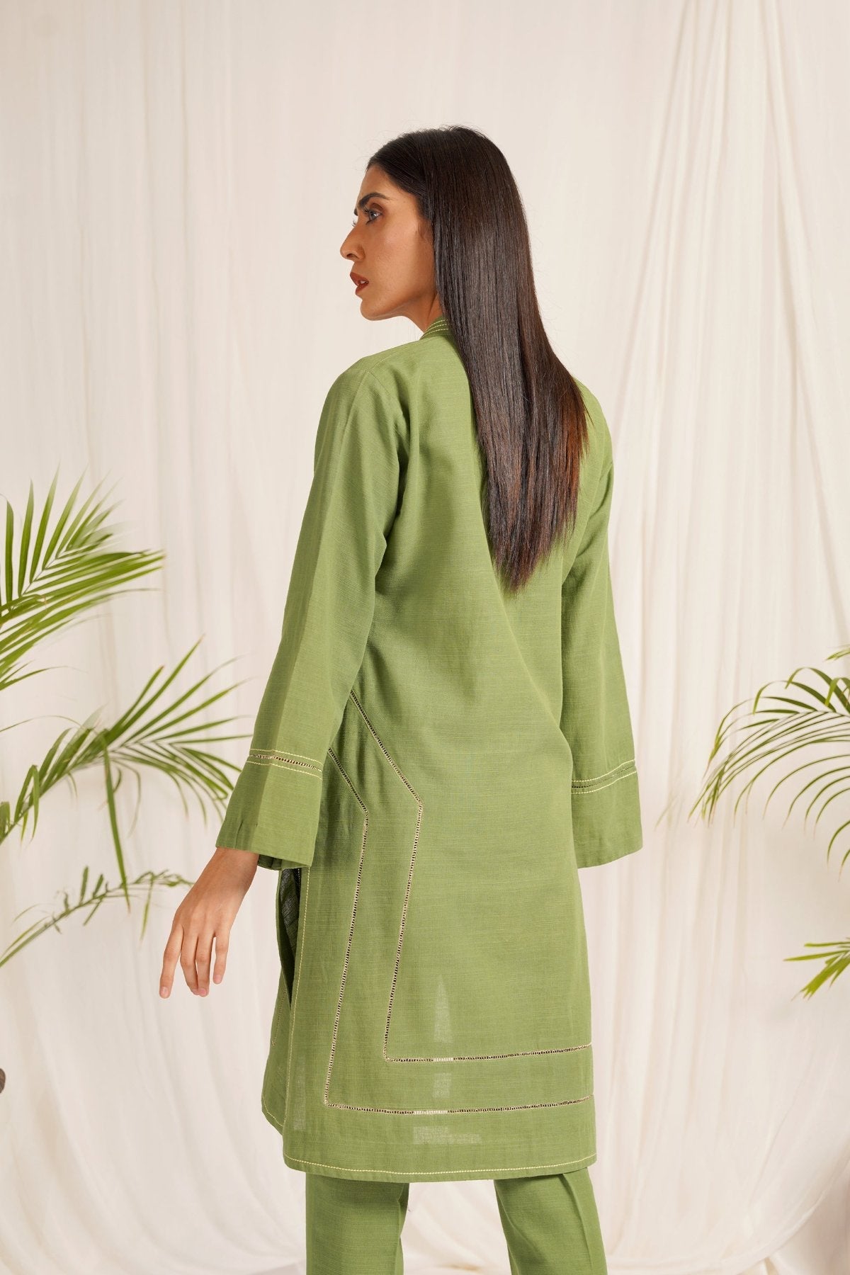 Green Khaddar 2-Piece Dress