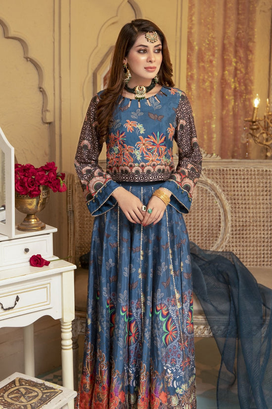 Blue Silk Dress