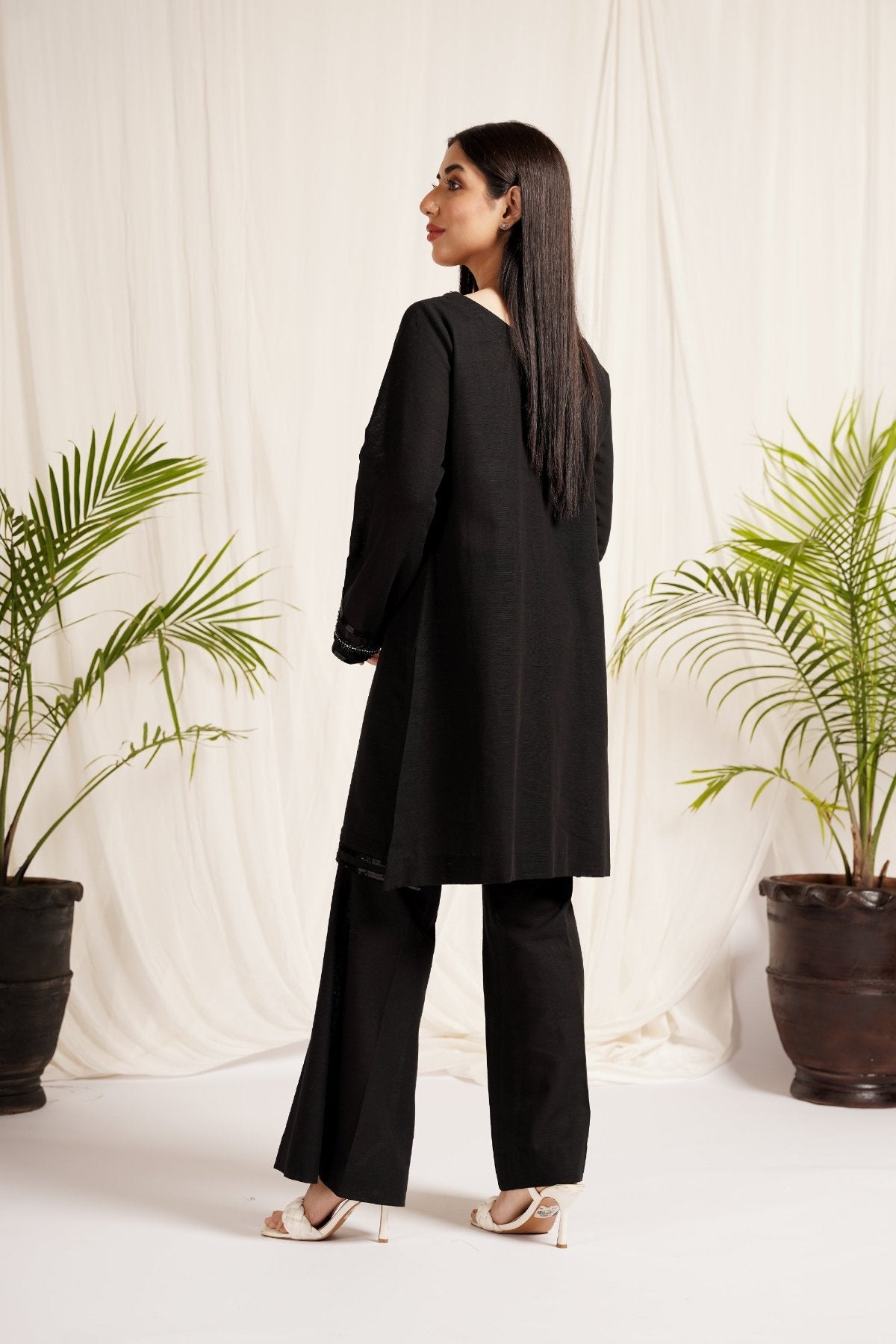 Black Khaddar 2-Piece Dress
