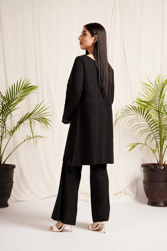 Black Khaddar 2-Piece Dress