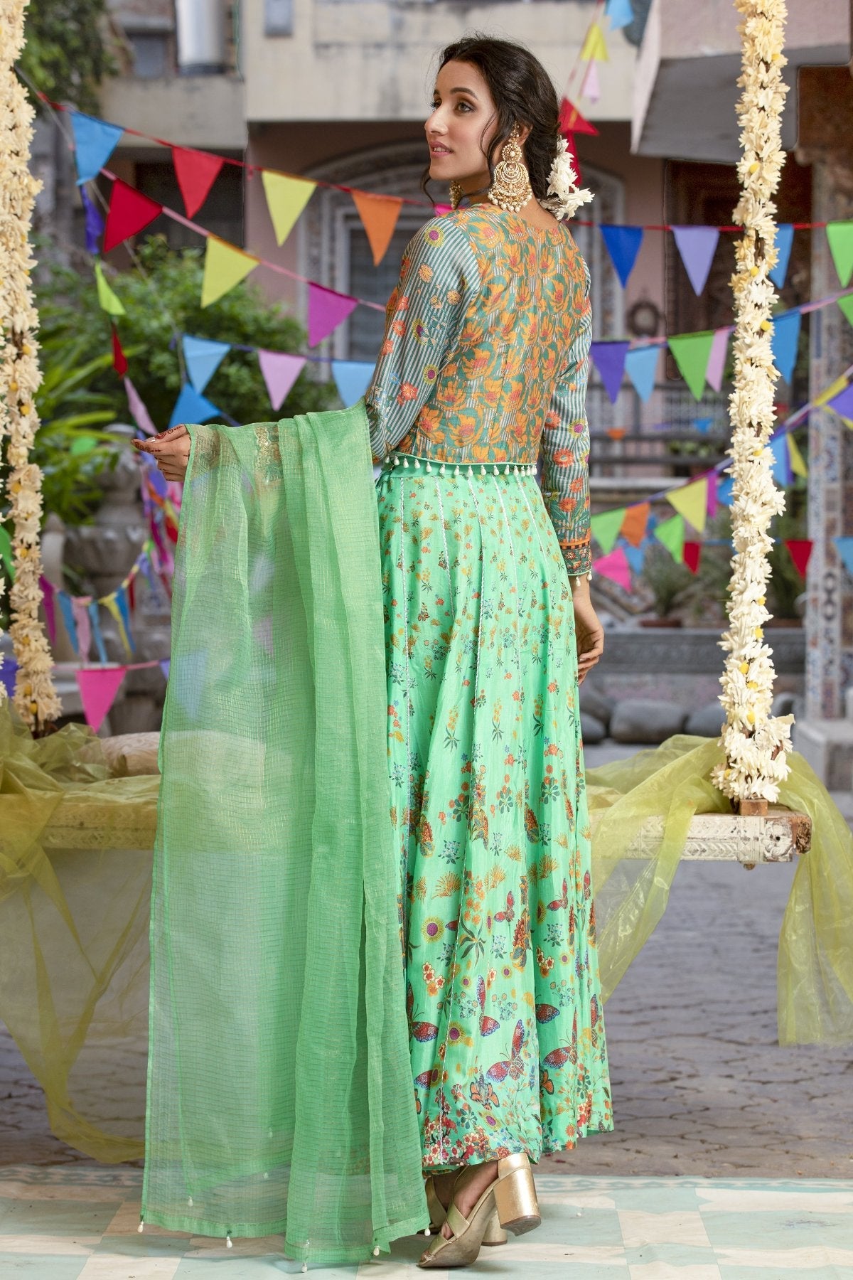 Classic Green Silk Dress