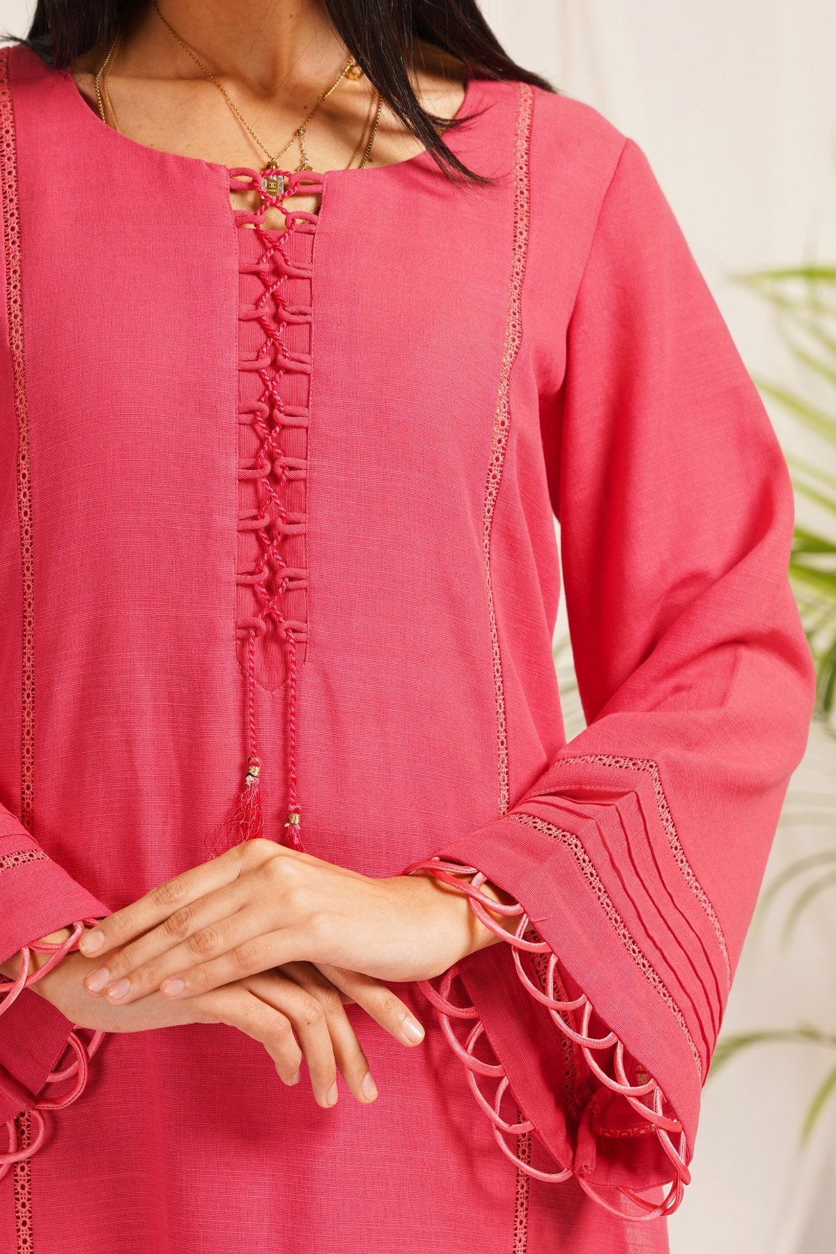 Pink Khaddar 2-Piece Dress