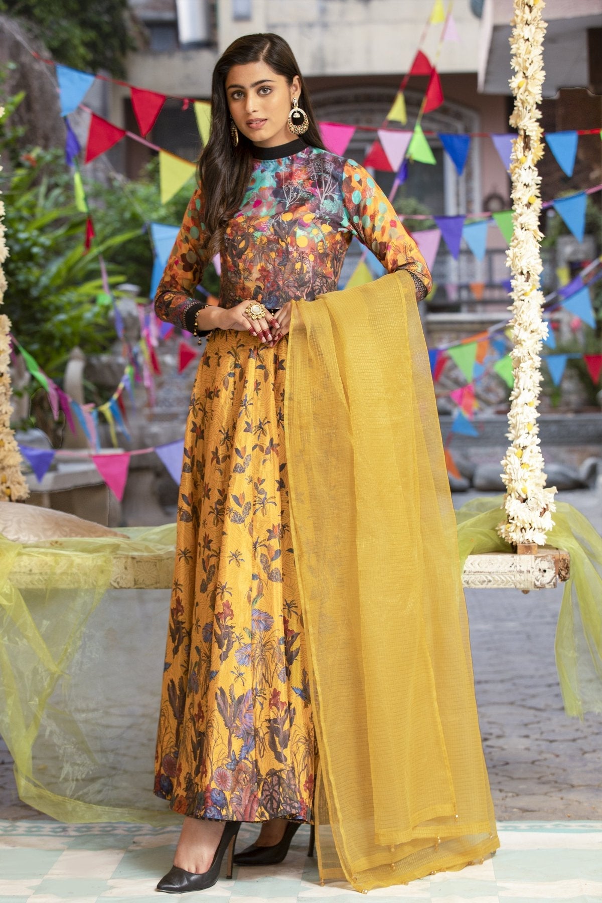 Mustard Silk Dress