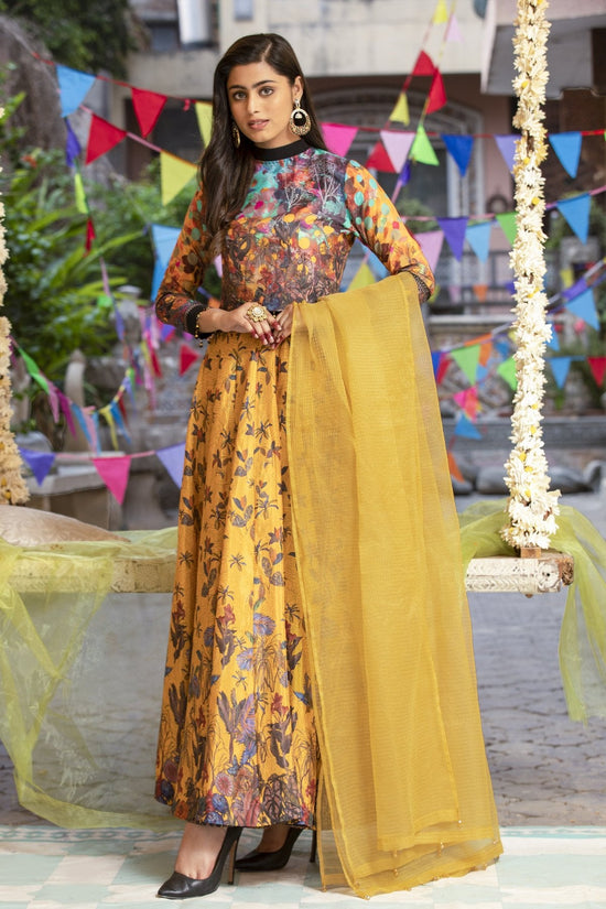 Mustard Silk Dress