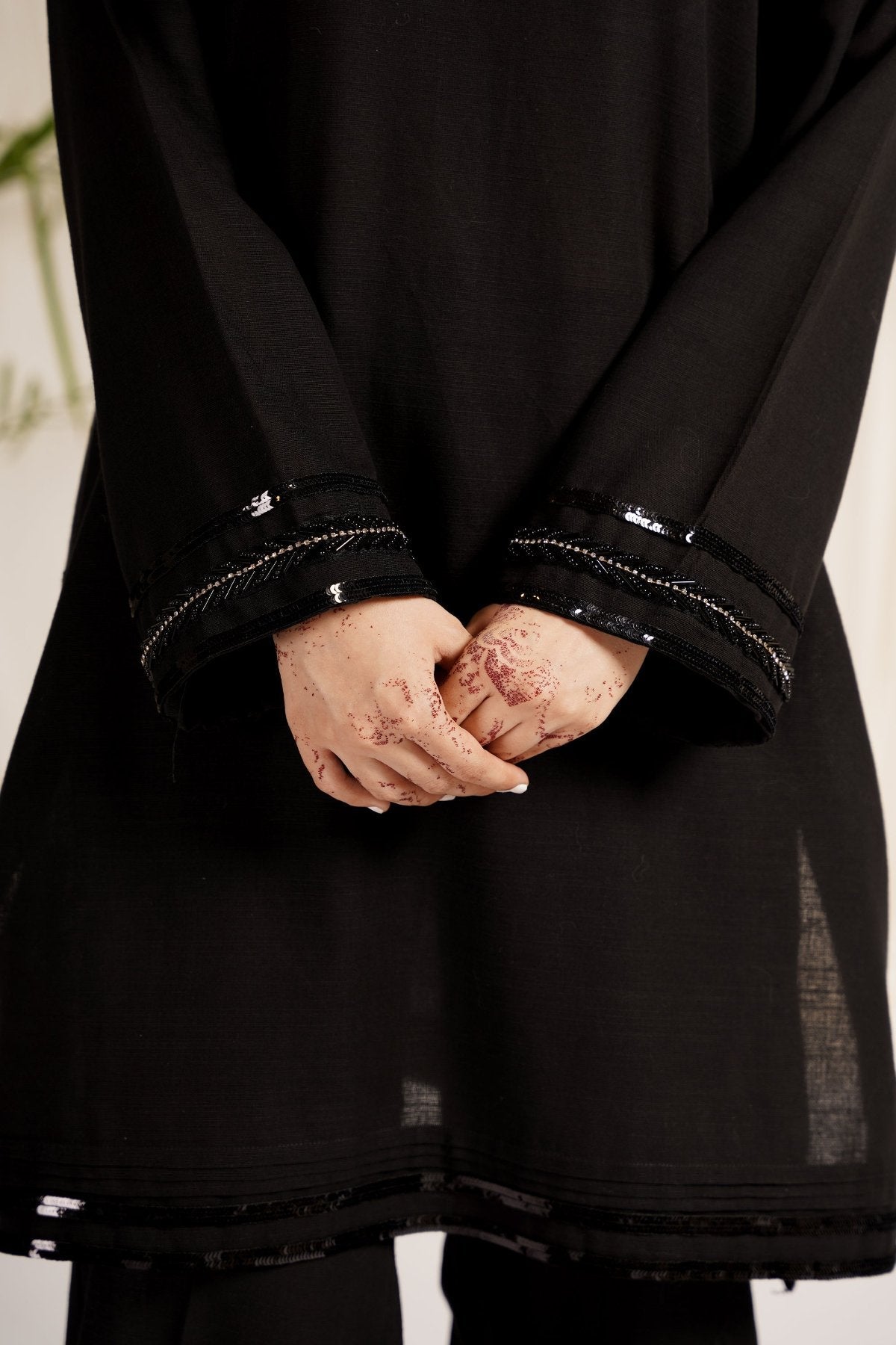 Black Khaddar 2-Piece Dress
