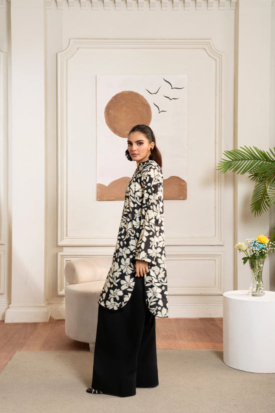 Midnight Bloom – Black Print 2-Piece Summer Set
