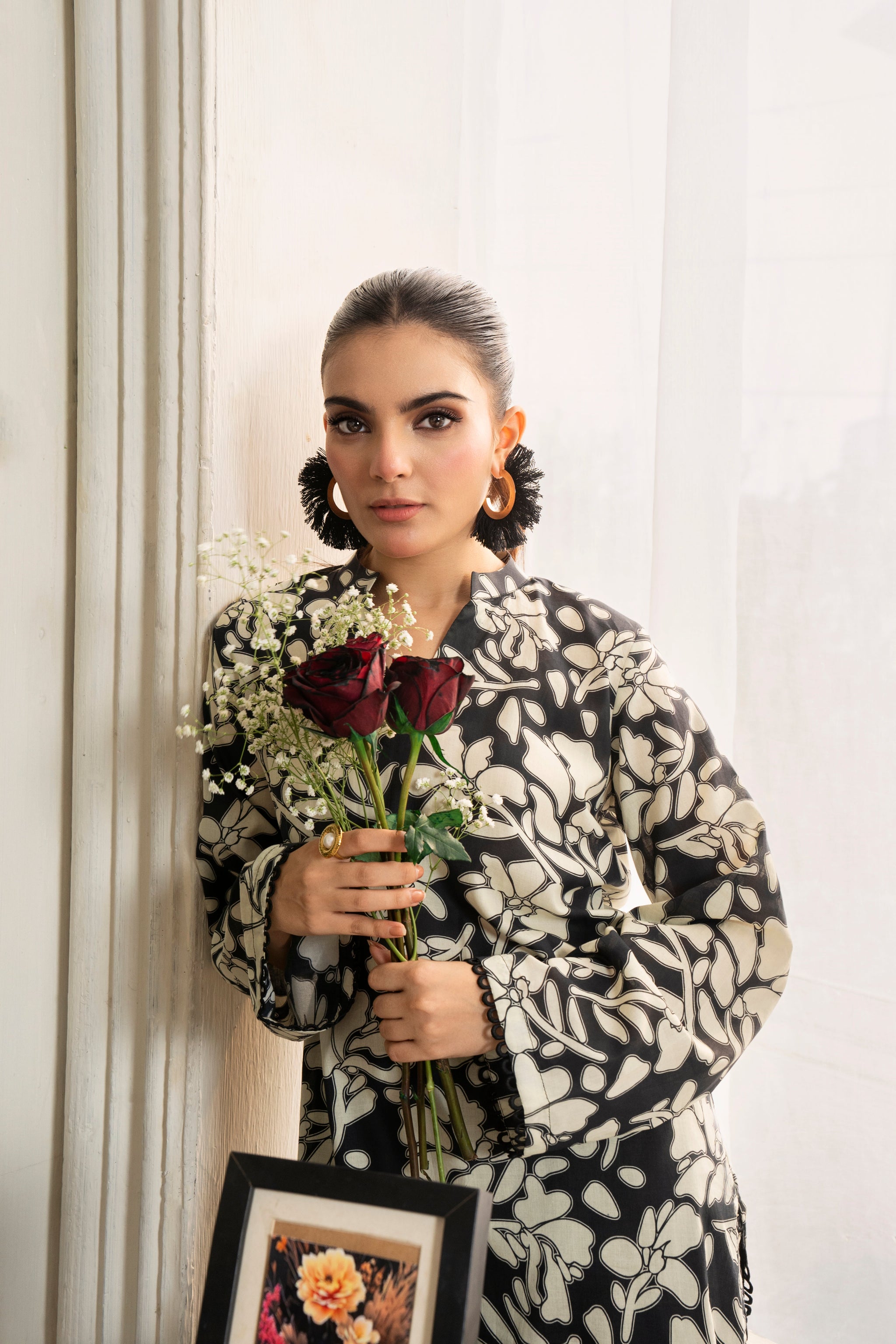 Midnight Bloom – Black Print 2-Piece Summer Set
