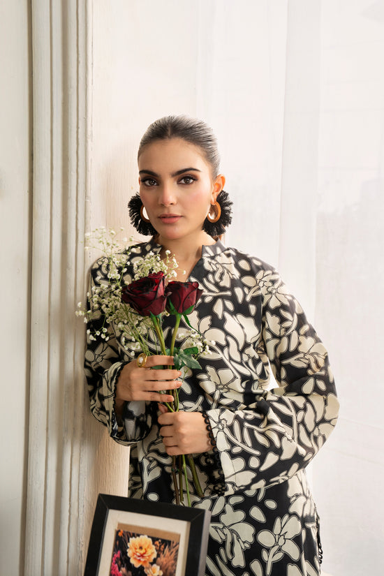 Midnight Bloom – Black Print 2-Piece Summer Set