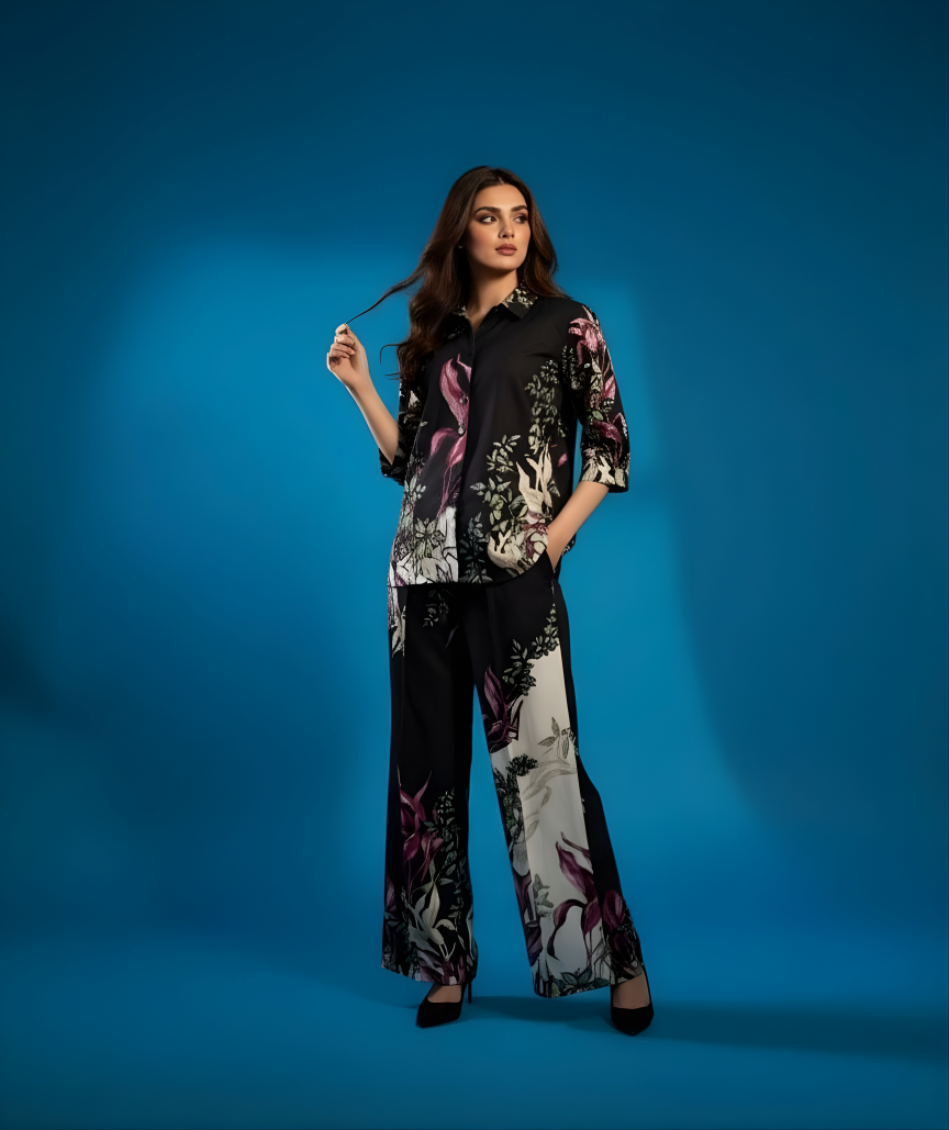 Black Orchid Bloom Co-ord Set