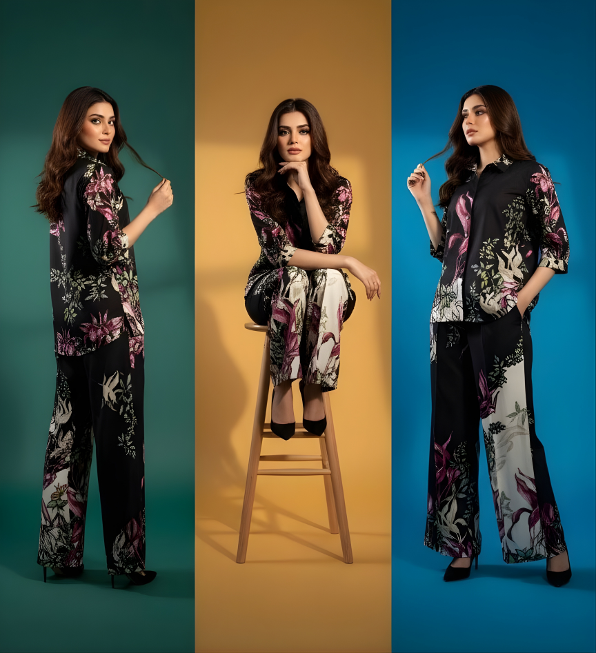 Black Orchid Bloom Co-ord Set