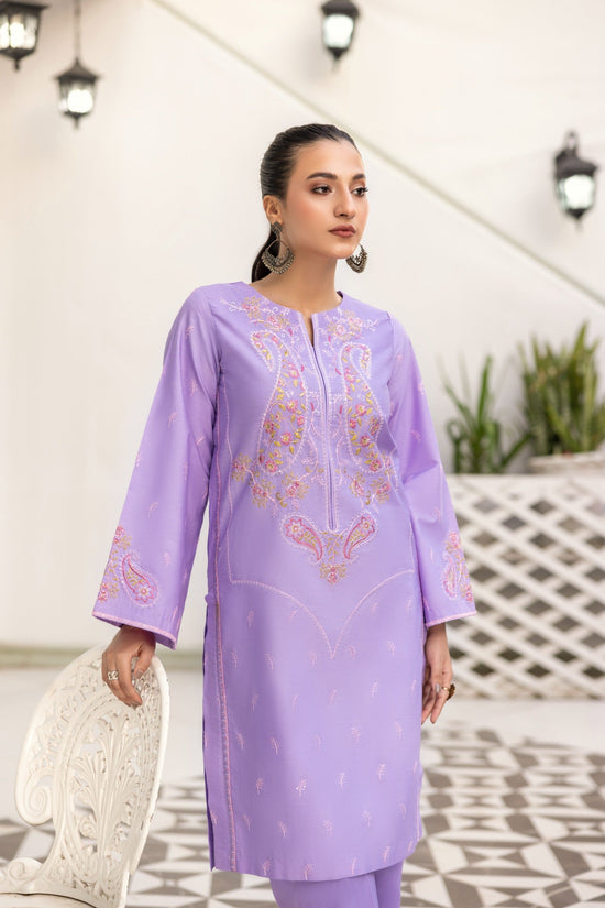Lilac Sitari Embroidered Poplin Suit
